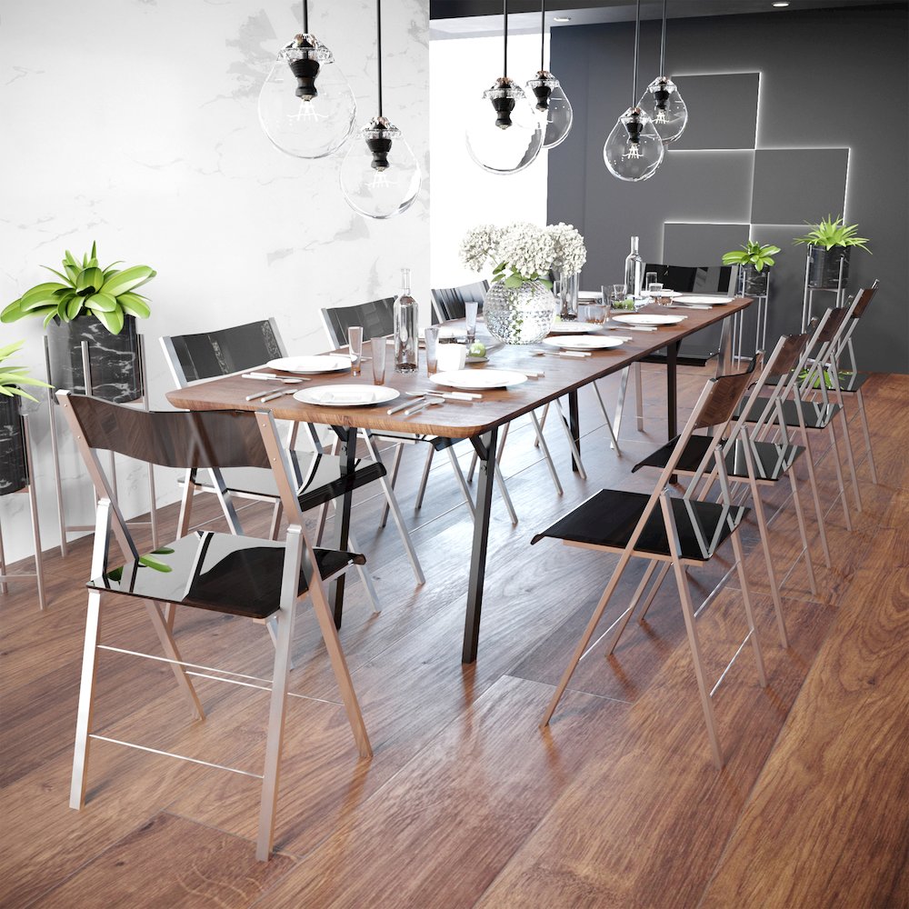 Menno Modern Acrylic Folding Chair, Set of 2. Picture 2