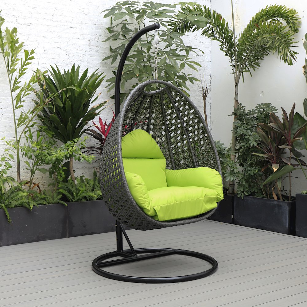 Charcoal Wicker Hanging Egg Swing Chair. Picture 2