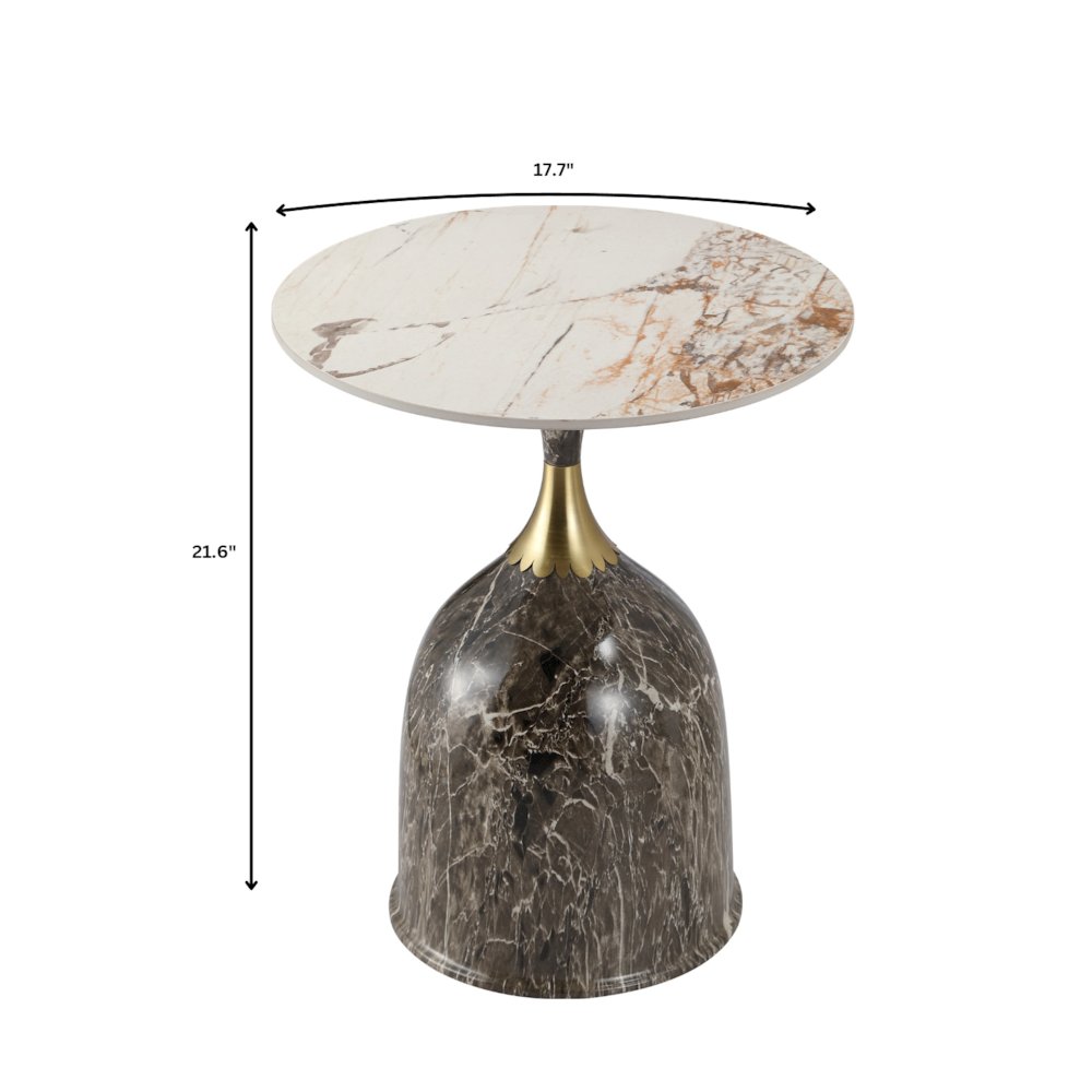 Oslo Collection Modern End Table In Marbled Brown. Picture 51