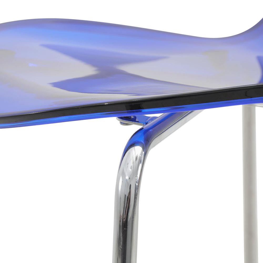 Oyster Acrylic Barstool in Transparent Blue. Picture 8