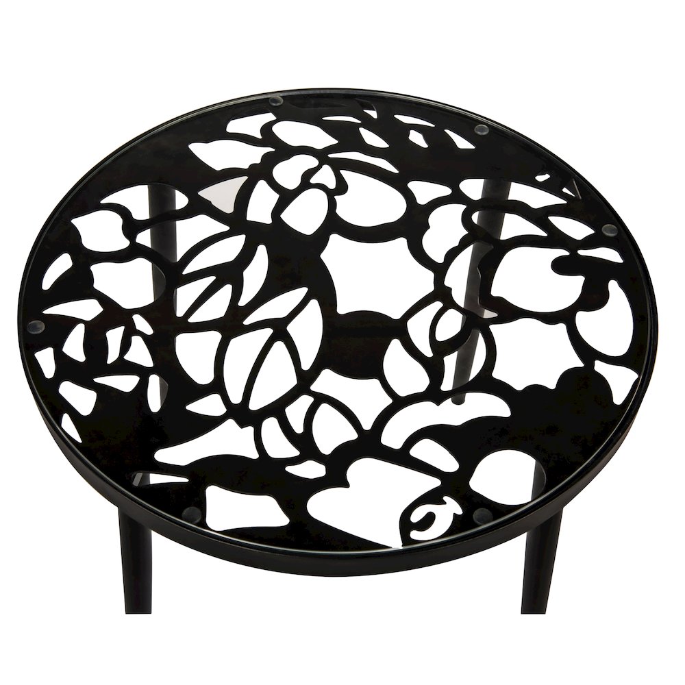 Devon Mid-Century Modern 3-Piece Aluminum Outdoor Patio Dining Set. Picture 17