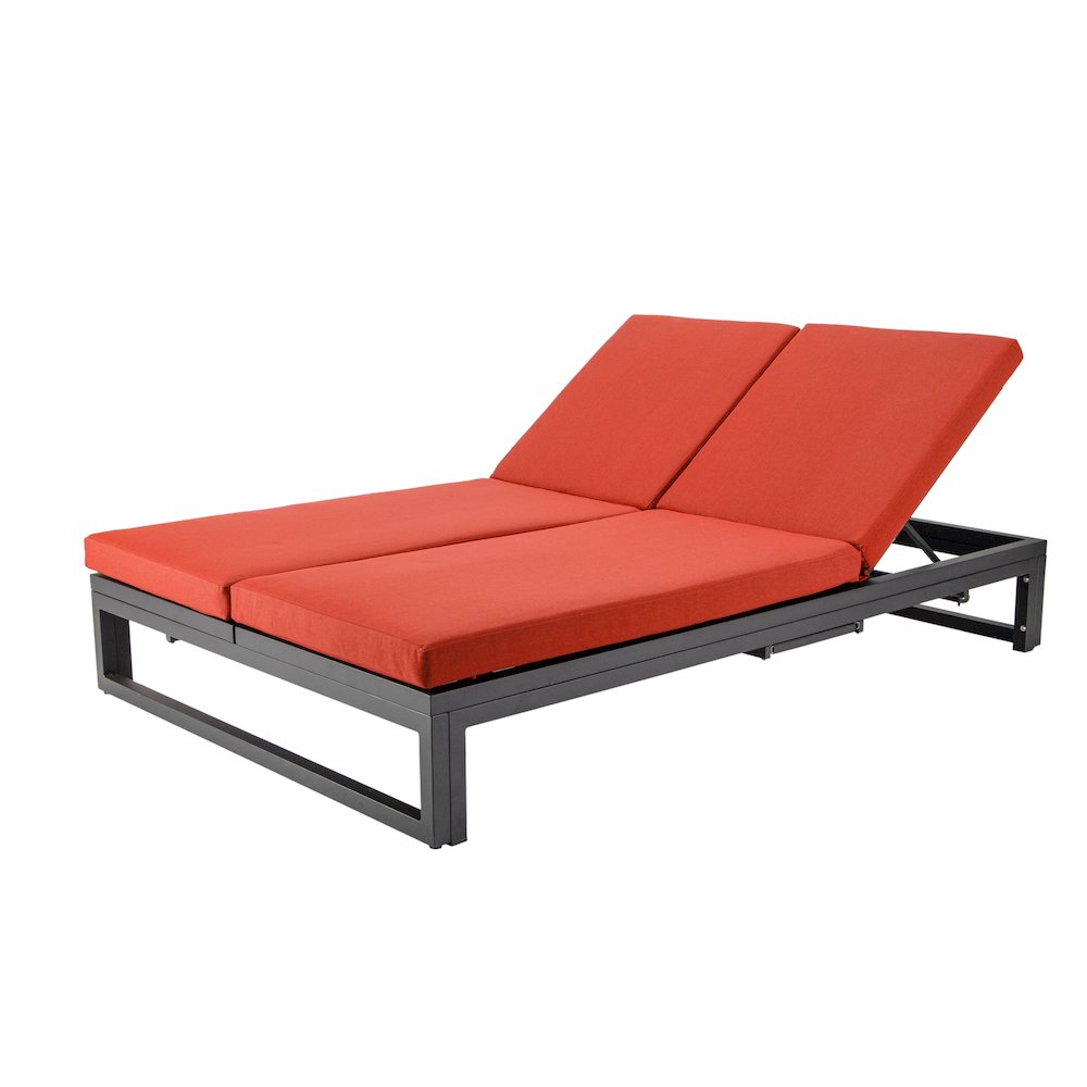 Chelsea Convertible Lounge Reclining Double Chaise With Cushions. Picture 11