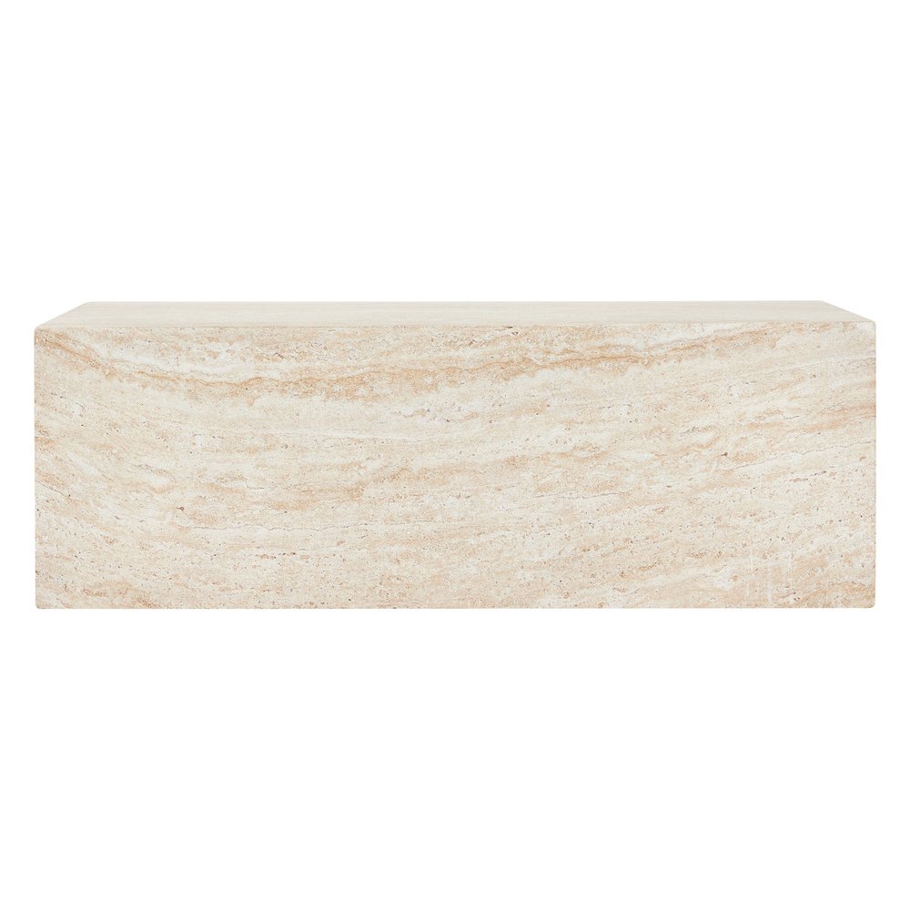 Maya Collection Outdoor/Indoor Coffee Table in Travertine. Picture 11