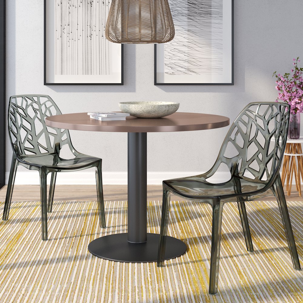 Cornelia Modern Spring Cut-Out Tree Design Stackable Dining Chair. Picture 2