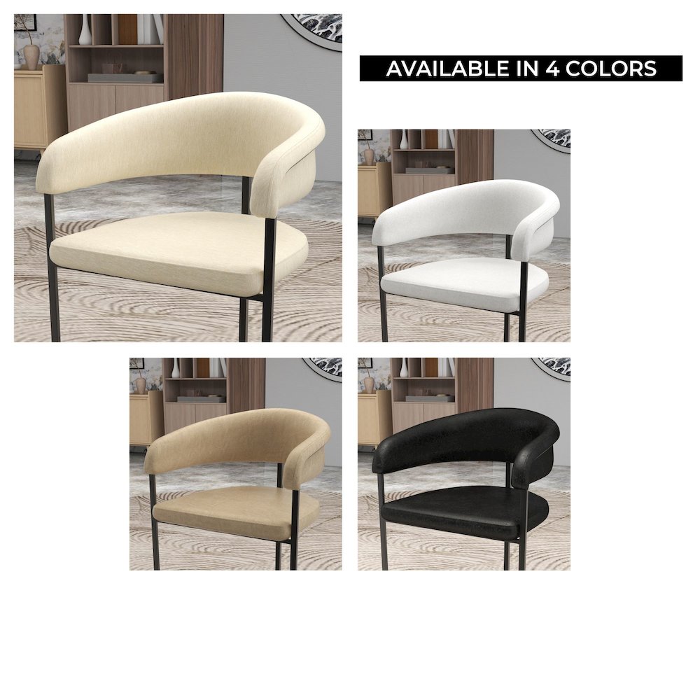 Aero Collection Modern Dining Chair in Oatmeal Set of 2. Picture 8