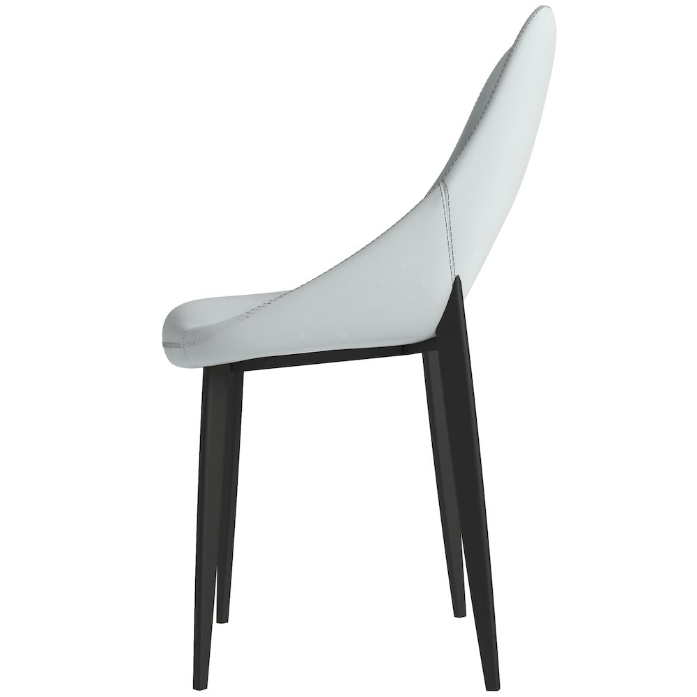 Amalfi Collection Modern Fabric Dining Chair in Coconut White. Picture 14