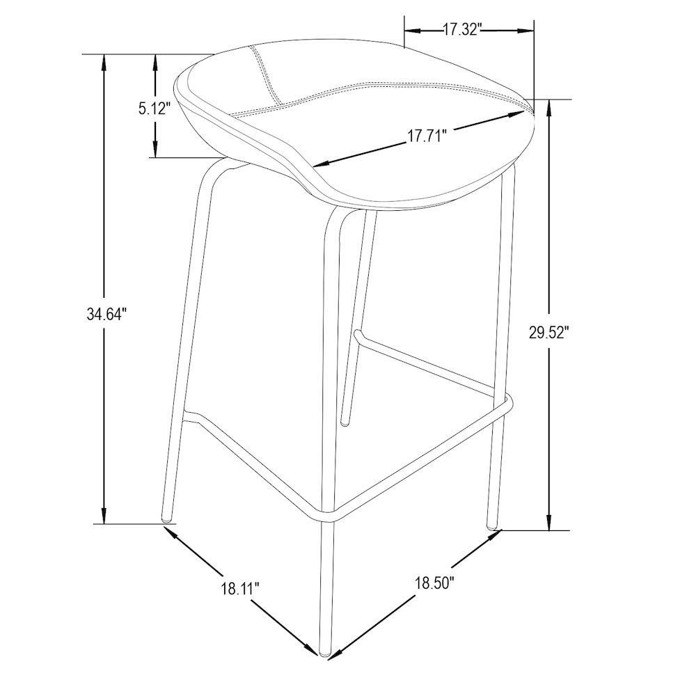 Servos Modern Barstool in Elephant Grey. Picture 18