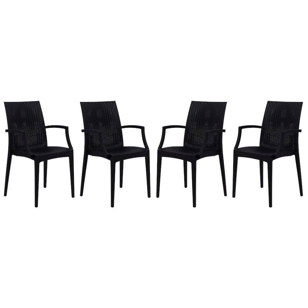 Weave Mace Indoor/Outdoor Chair (With Arms), Set of 4. Picture 1