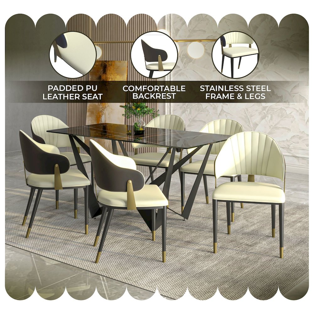 Aria Series Modern Dining Chair in Taupe Set of 4. Picture 11