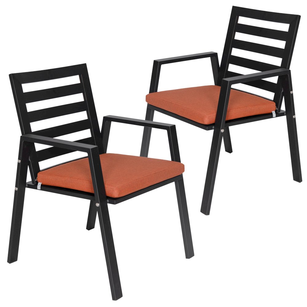 Chelsea Modern Patio Dining Armchair Set of 2. Picture 1