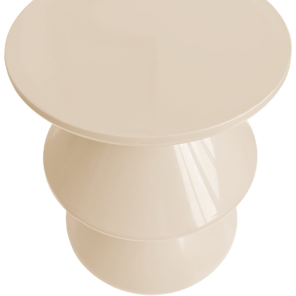 Aura Modern Plastic Side End Table, Indoor/Outdoor Use, Ivory. Picture 13