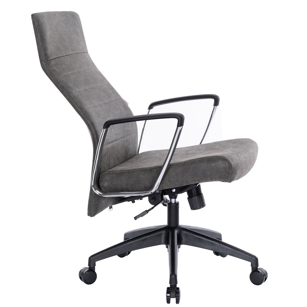 Hilton Leather Office Chair in Charcoal. Picture 14
