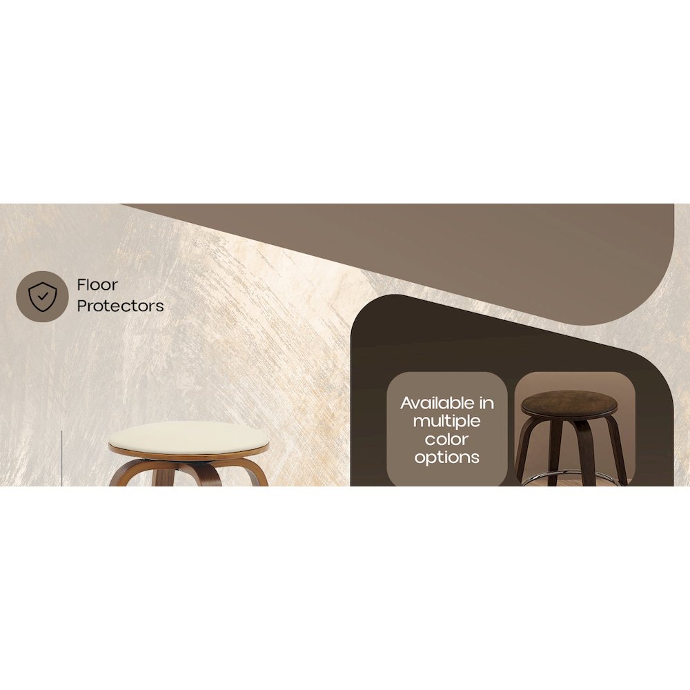 Wooden Counter Stool Pelya Collection Modern Style Walnut color in Light Taupe. Picture 26