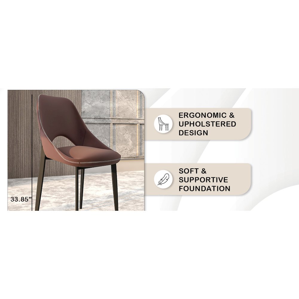 Amalfi Collection Fabric Modern Dining Chair in Plum Purple. Picture 7