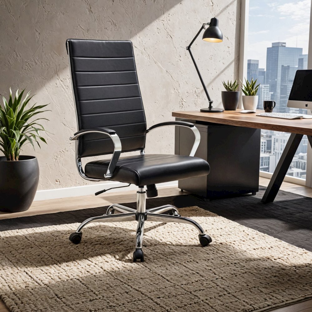 Benmar High-Back Leather Office Chair. Picture 18