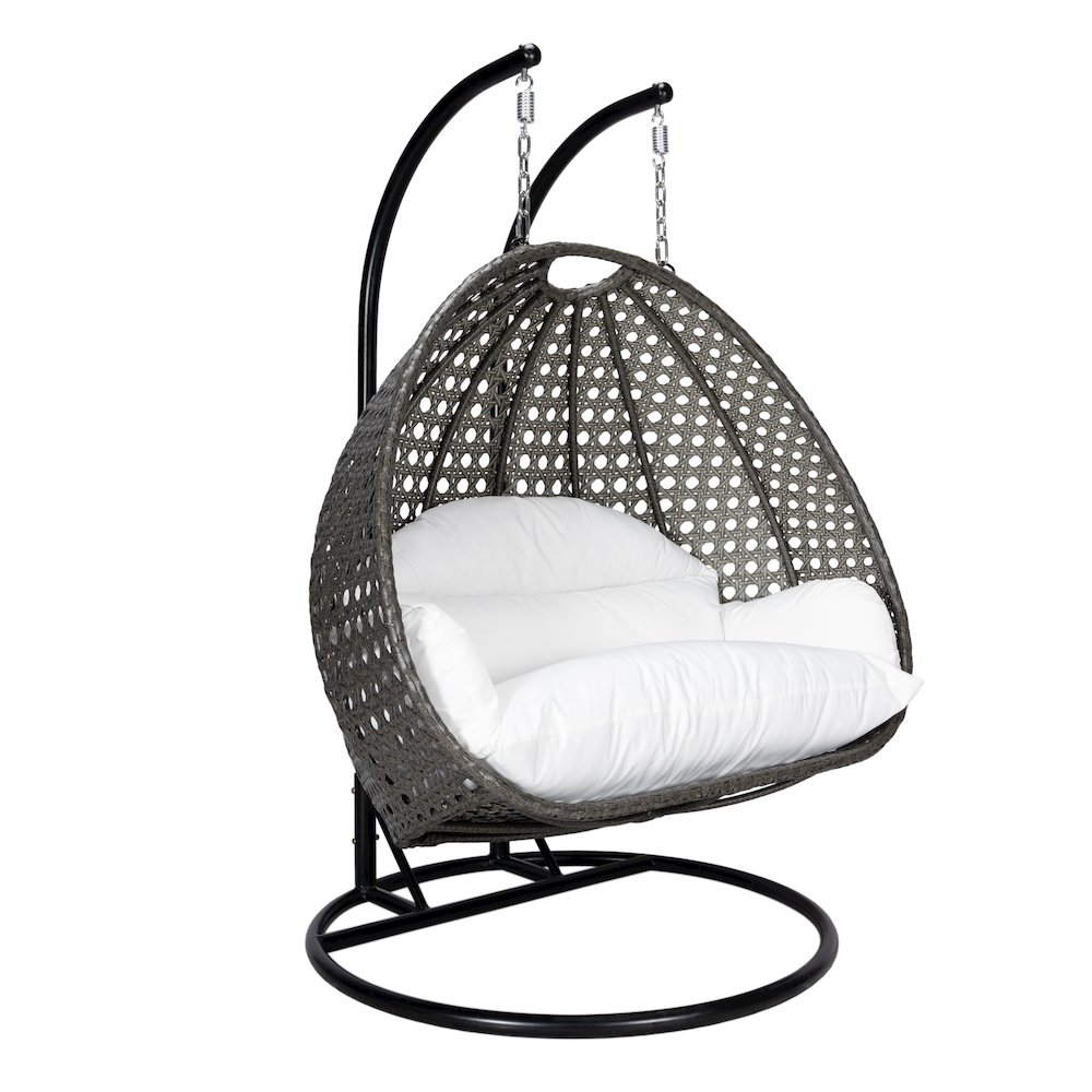 Charcoal Wicker Hanging 2 person Egg Swing Chair. Picture 1