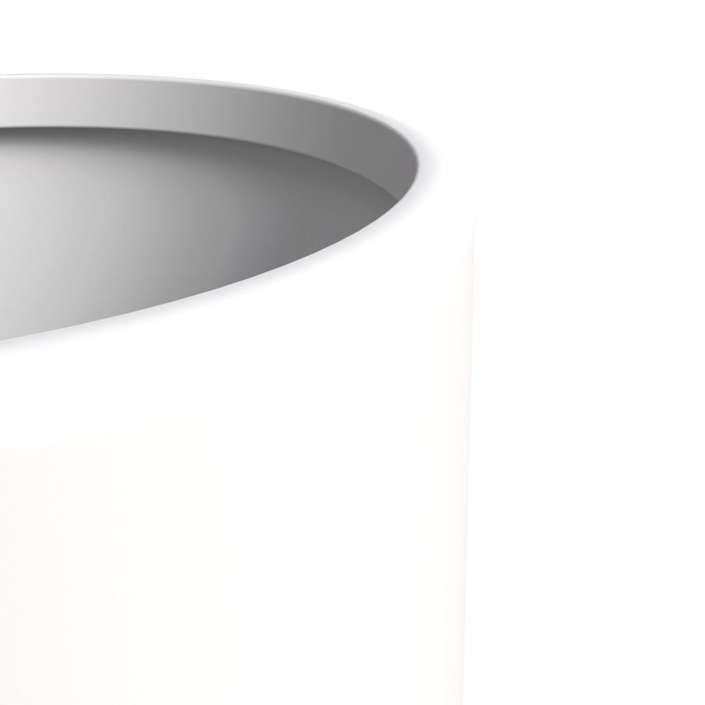 Tundra Series Poly Stone cylindrical Shape Planter in White 16" Dia, 18" High. Picture 8