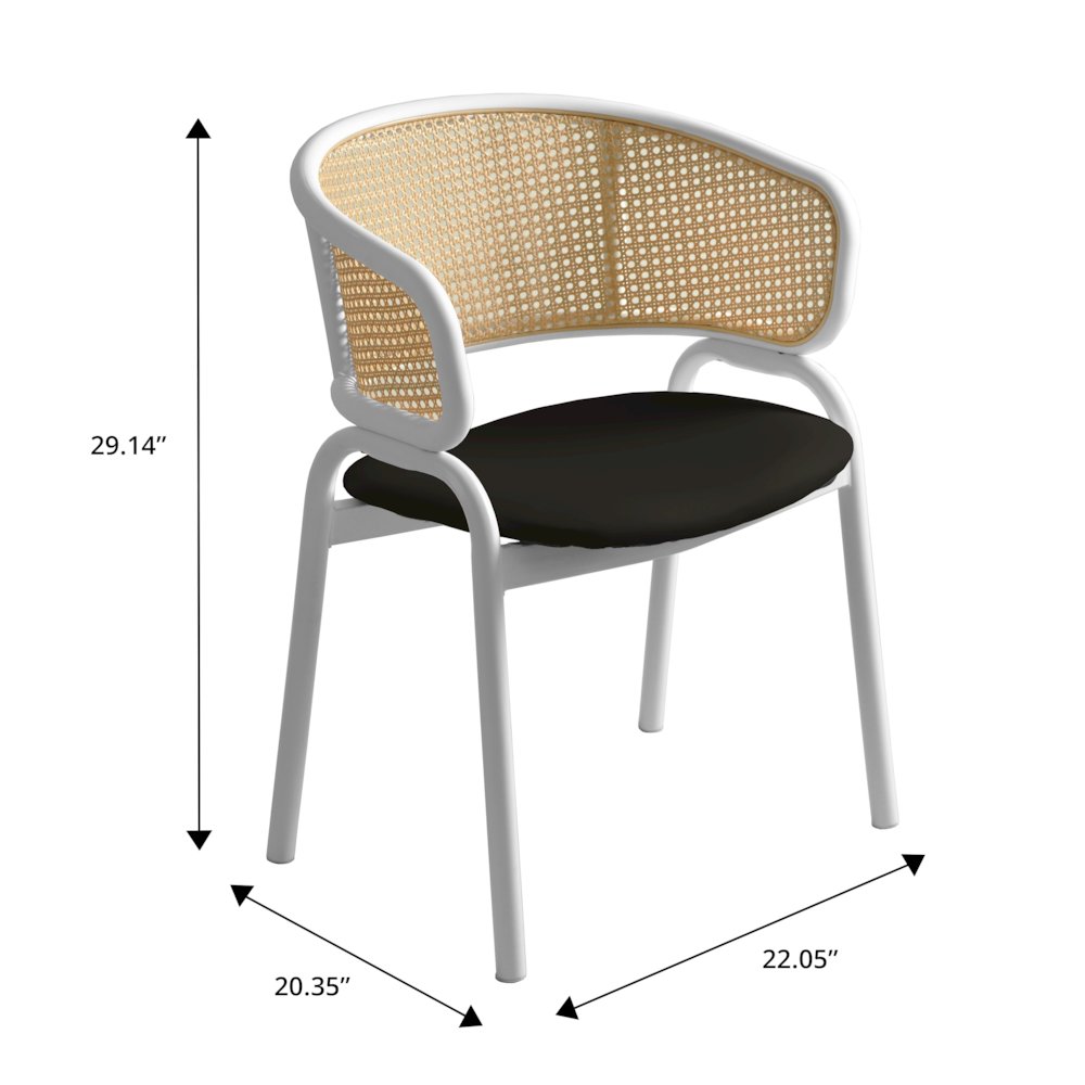 Ervilla - Dining Chair - White frame in Black Leather. Picture 1