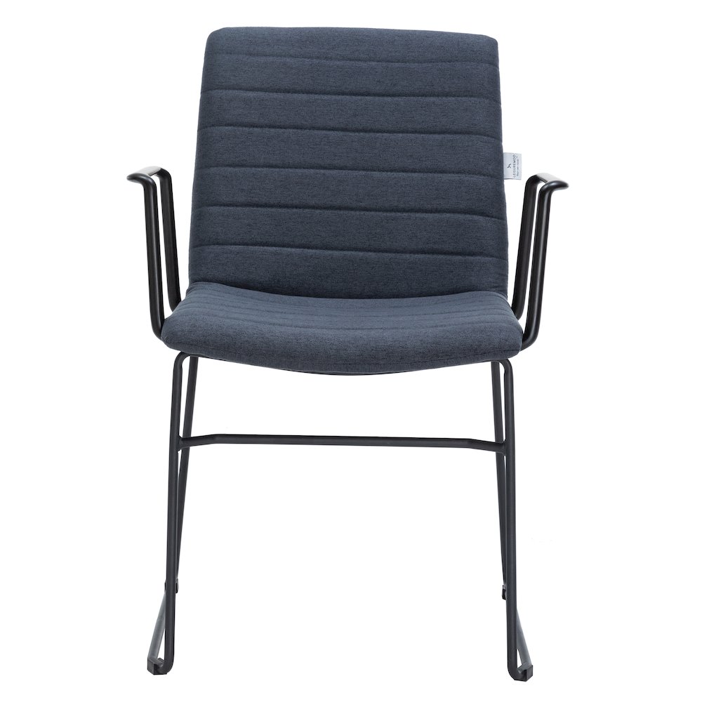 Zylar Series Office Guest Arm Chair in Dark Blue Fabric. Picture 15