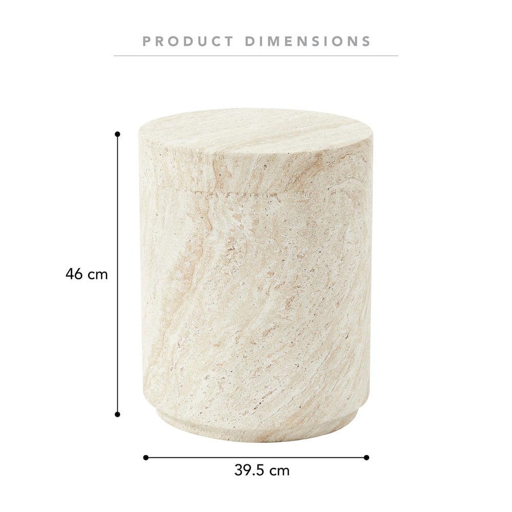Modern Side End Table Ramble Series In Travertine. Picture 1