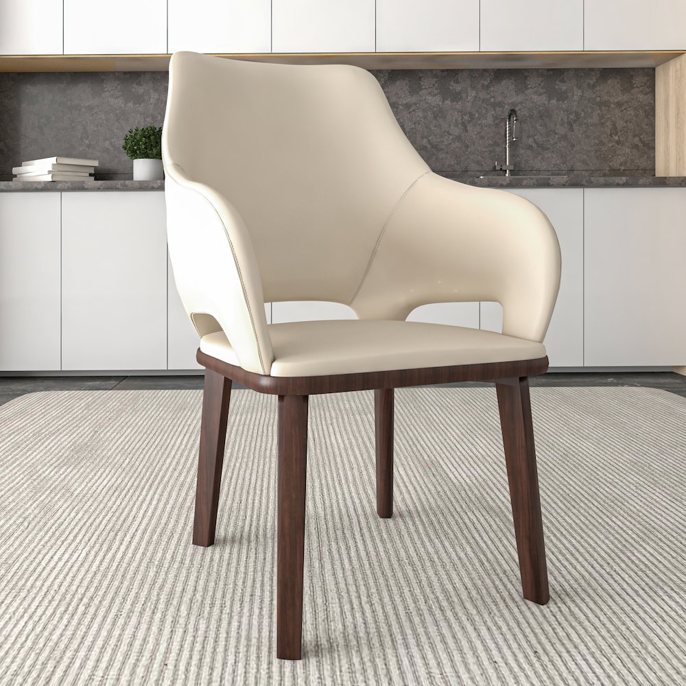 Vivara Collection Modern Dining Chair in Light Taupe Set of 2. Picture 6