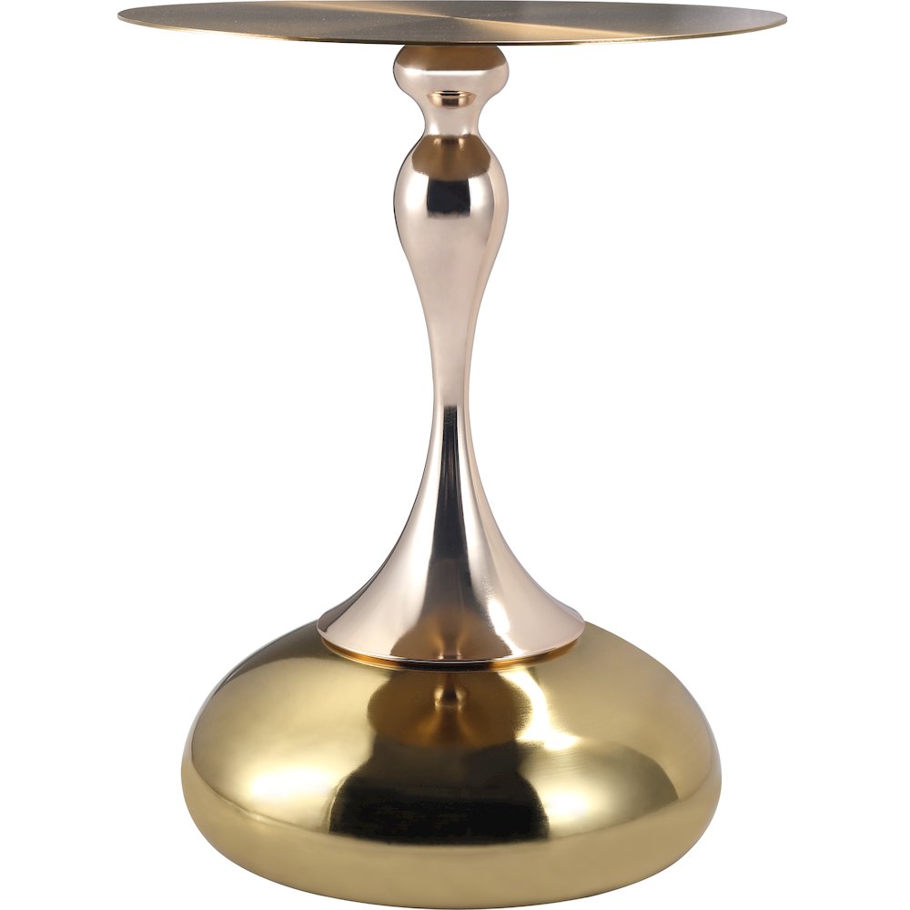 Savoy Collection Modern End Table In Gold. Picture 12