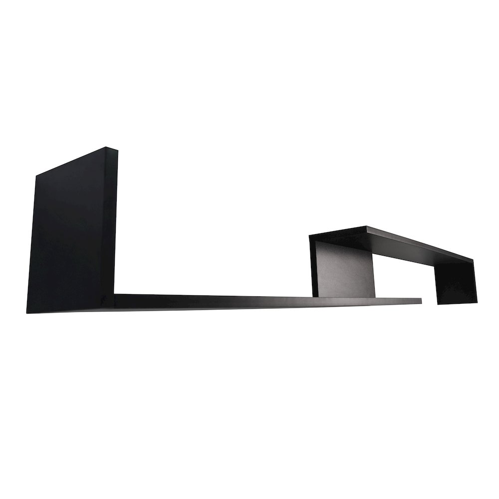 Surrey Modern TV Stand with MDF Shelves and Bookcase in Ebony. Picture 19