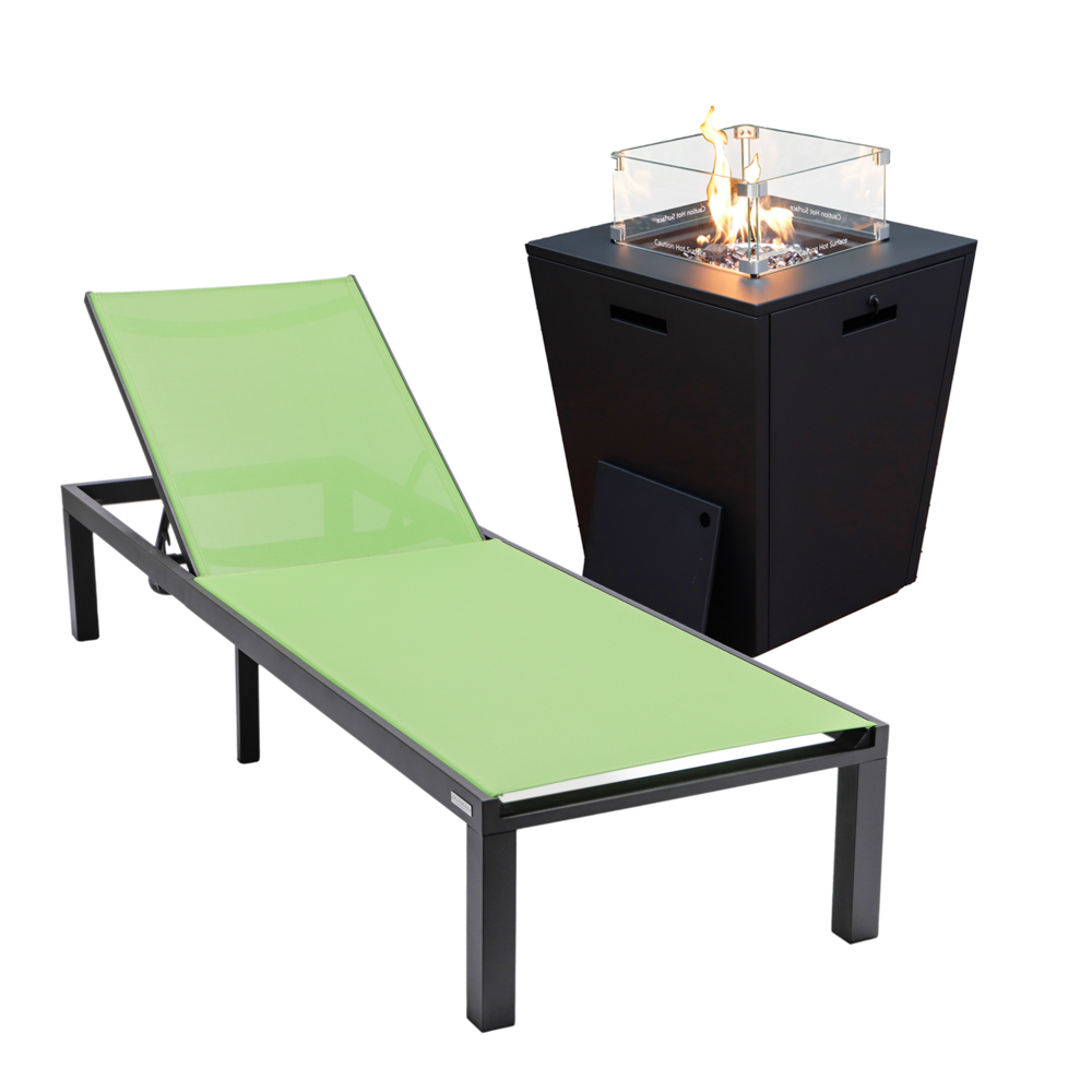 Black Aluminum Outdoor Patio Chaise Lounge Chair. Picture 1