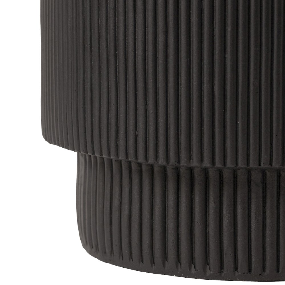 Eden Collection Fiberglass Outdoor Side Table in Black. Picture 12