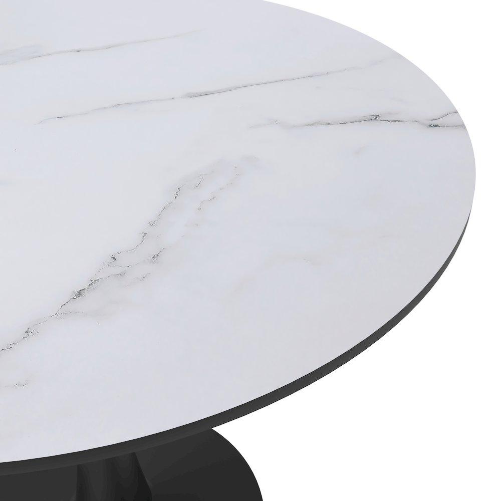 Bristol 31" round dining table Black base with marbled MDF top. Picture 18