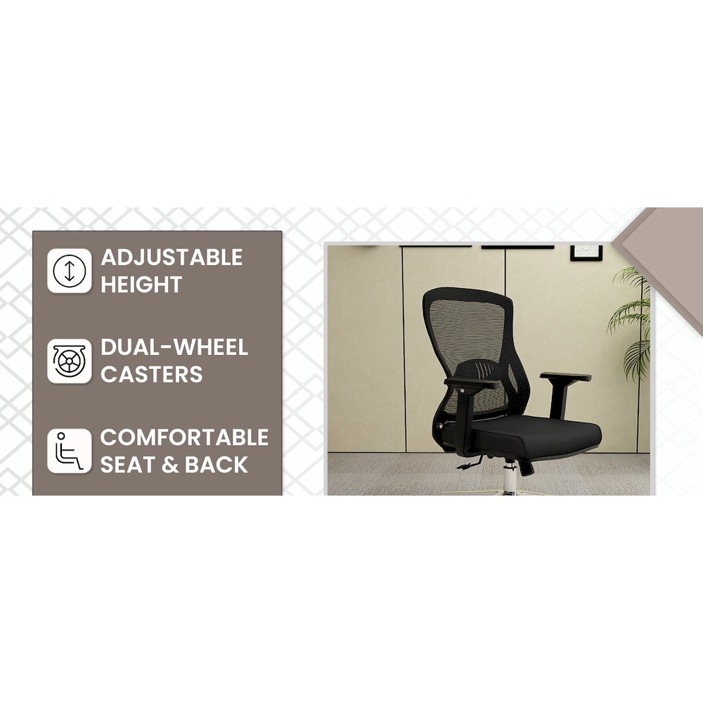 Office Adorit Series Office Task Chair In Black. Picture 4