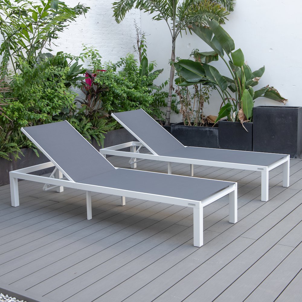 Marlin Patio Chaise Lounge Chair in Dark Grey. Picture 3