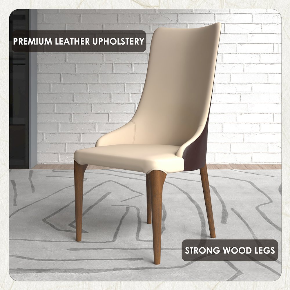 Elm Collection Modern Wooden Dining Chair In Brown. Picture 16