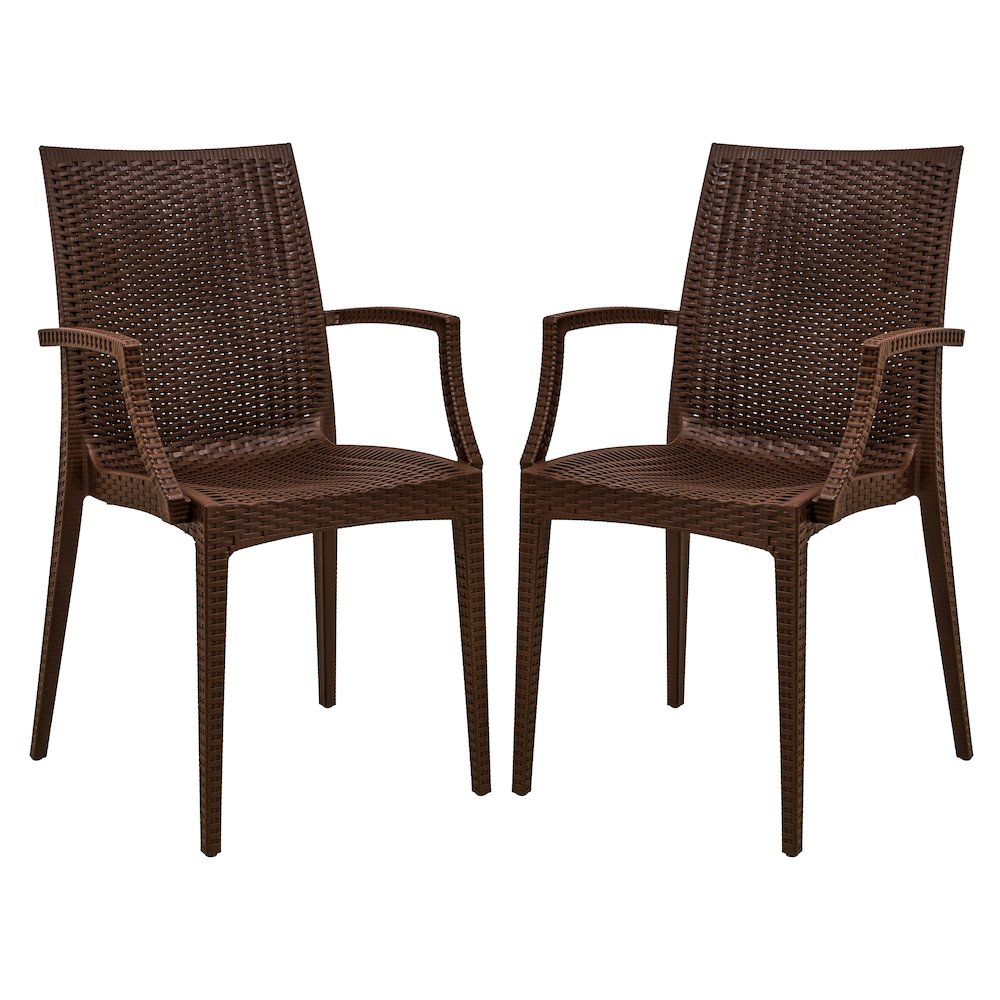 Weave Mace Indoor/Outdoor Chair (With Arms), Set of 2. Picture 1