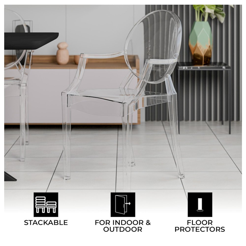 Carroll Modern Acrylic Dining Side Chair. Picture 18