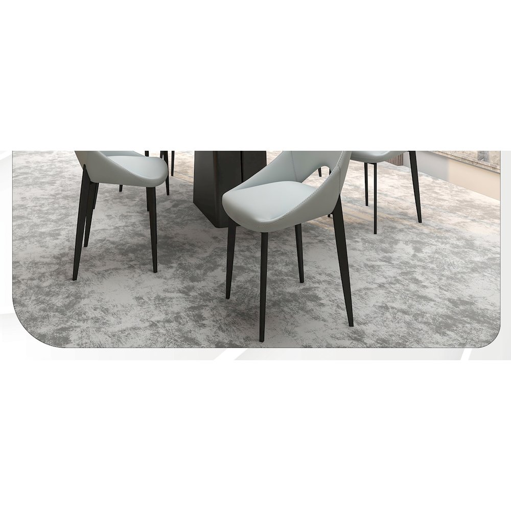 Amalfi Collection Modern Fabric Dining Chair in Coconut White. Picture 4