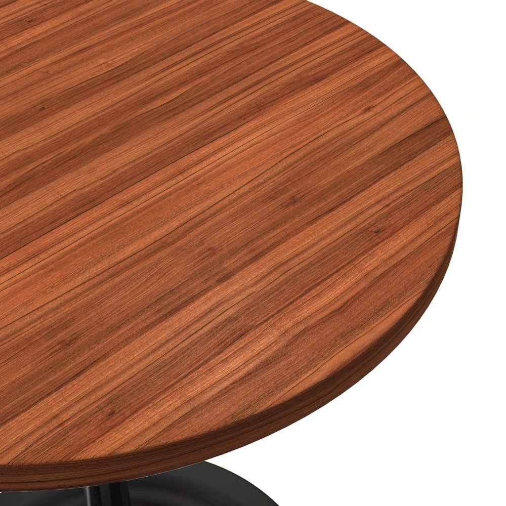 Verve Collection 27 Round Dining Table, Black Base with Cognac Brown MDF Top. Picture 10
