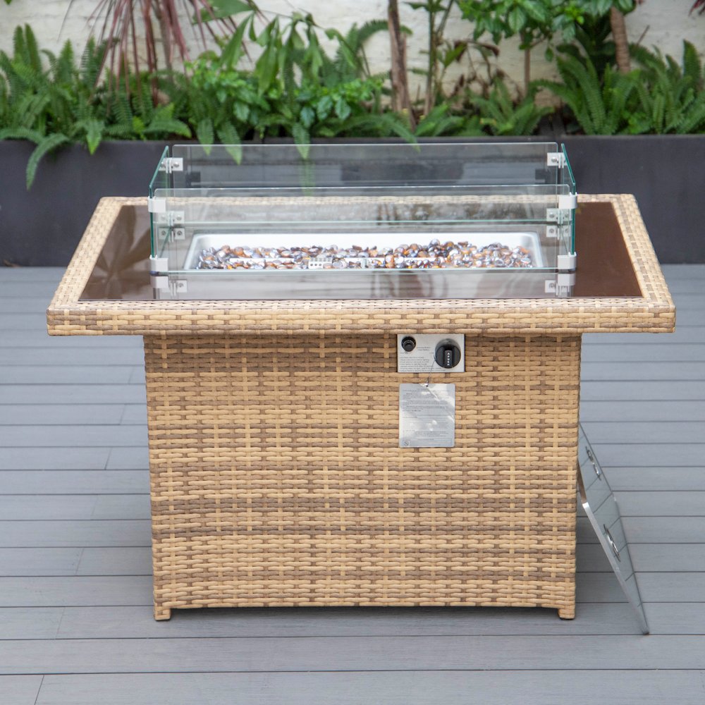 Mace Wicker Patio Modern Propane Fire Pit Table. Picture 3