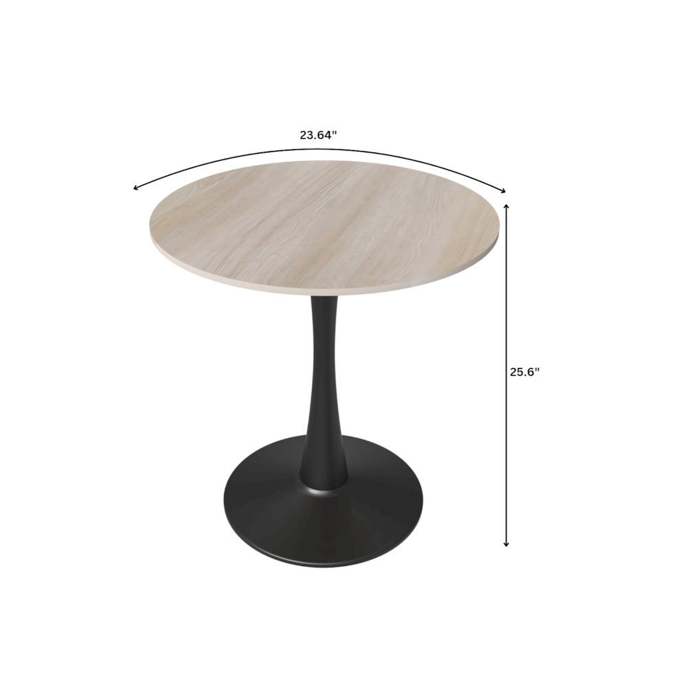 Bristol 24" round dining table Black base with marbled MDF top. Picture 18
