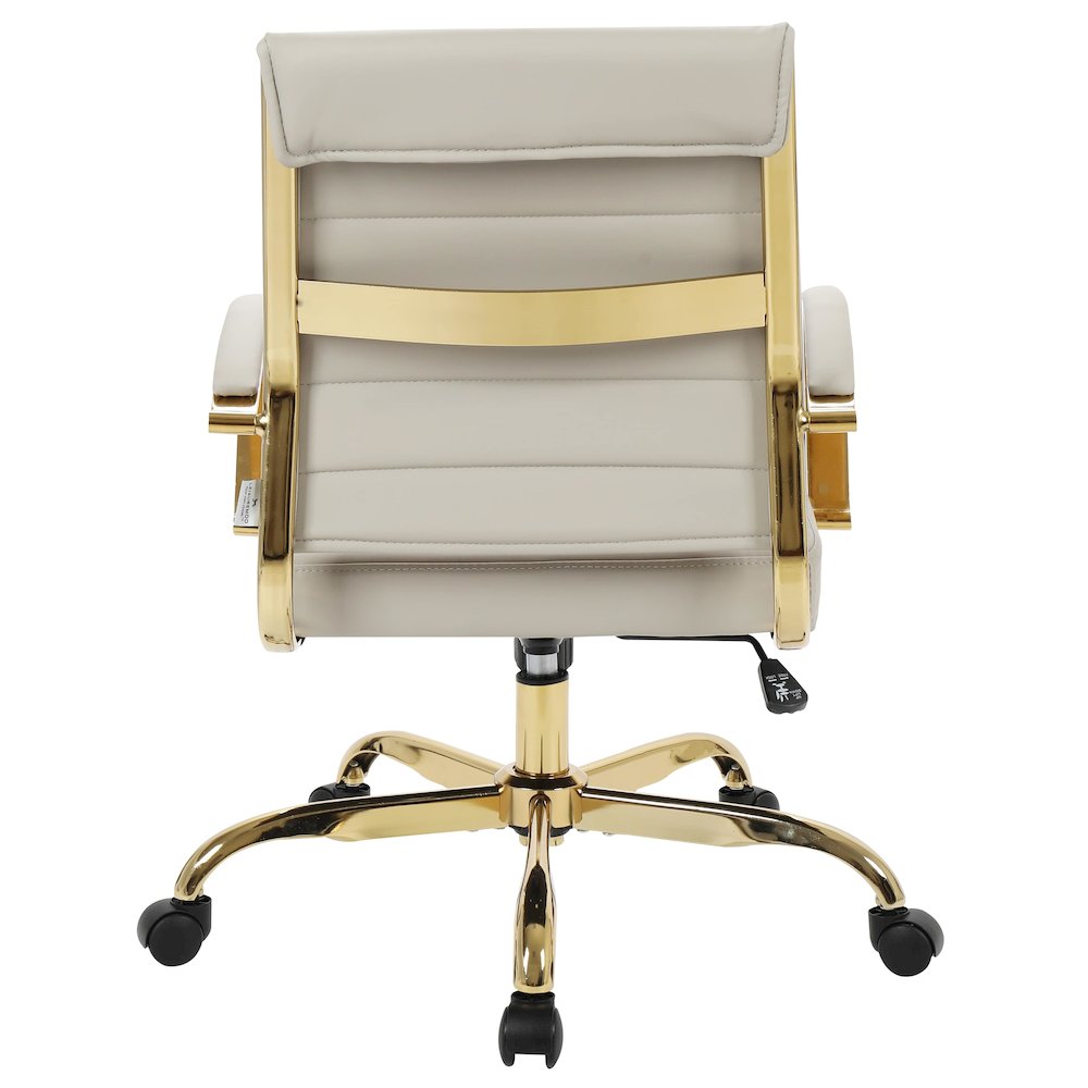 Benmar Home Leather Office Chair With Gold Frame. Picture 19