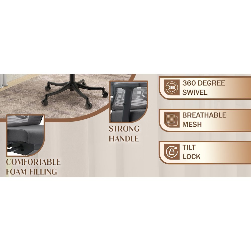 Office Dale Series Office Task Chair In Grey. Picture 3