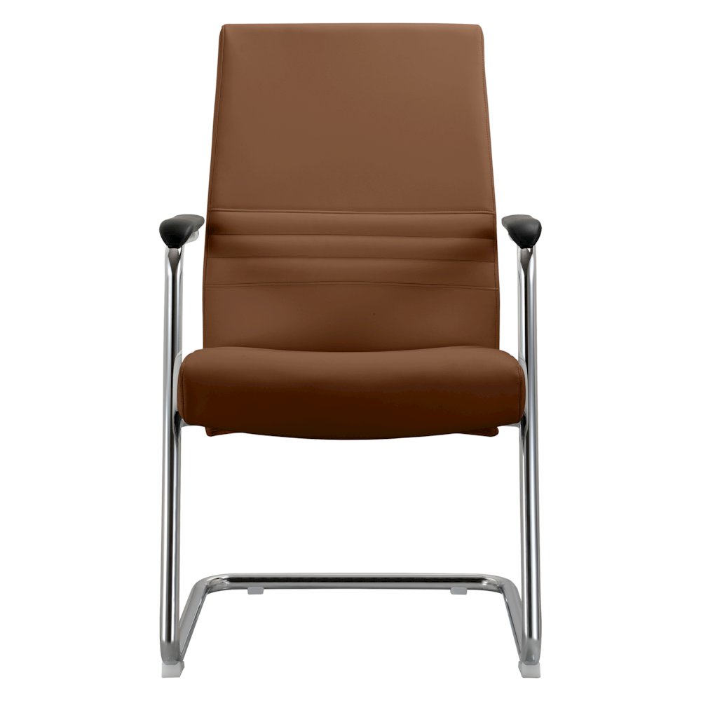 Aleen Series Guest Office Chair In Dark Brown Leather. Picture 18