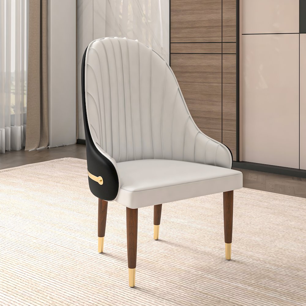 Elara Collection Wooden Dining Chair in Black/White. Picture 19