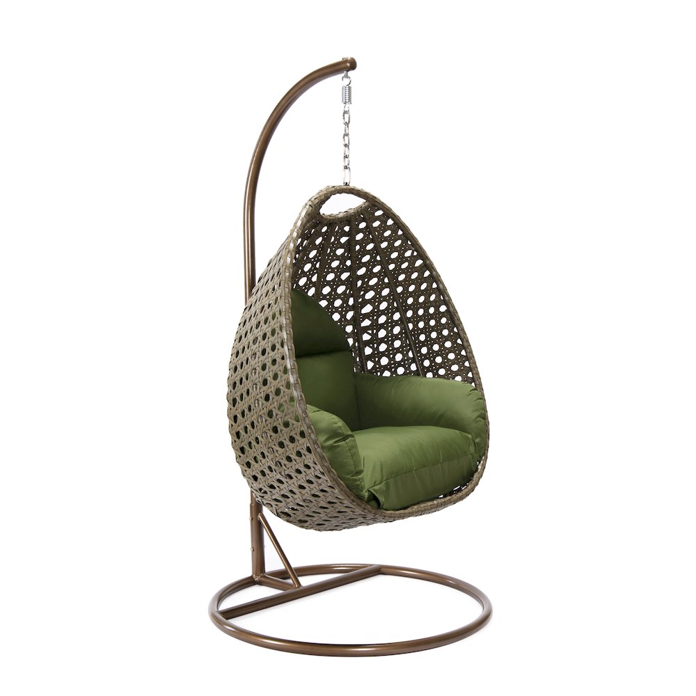 Beige Wicker Hanging Egg Swing Chair. Picture 2
