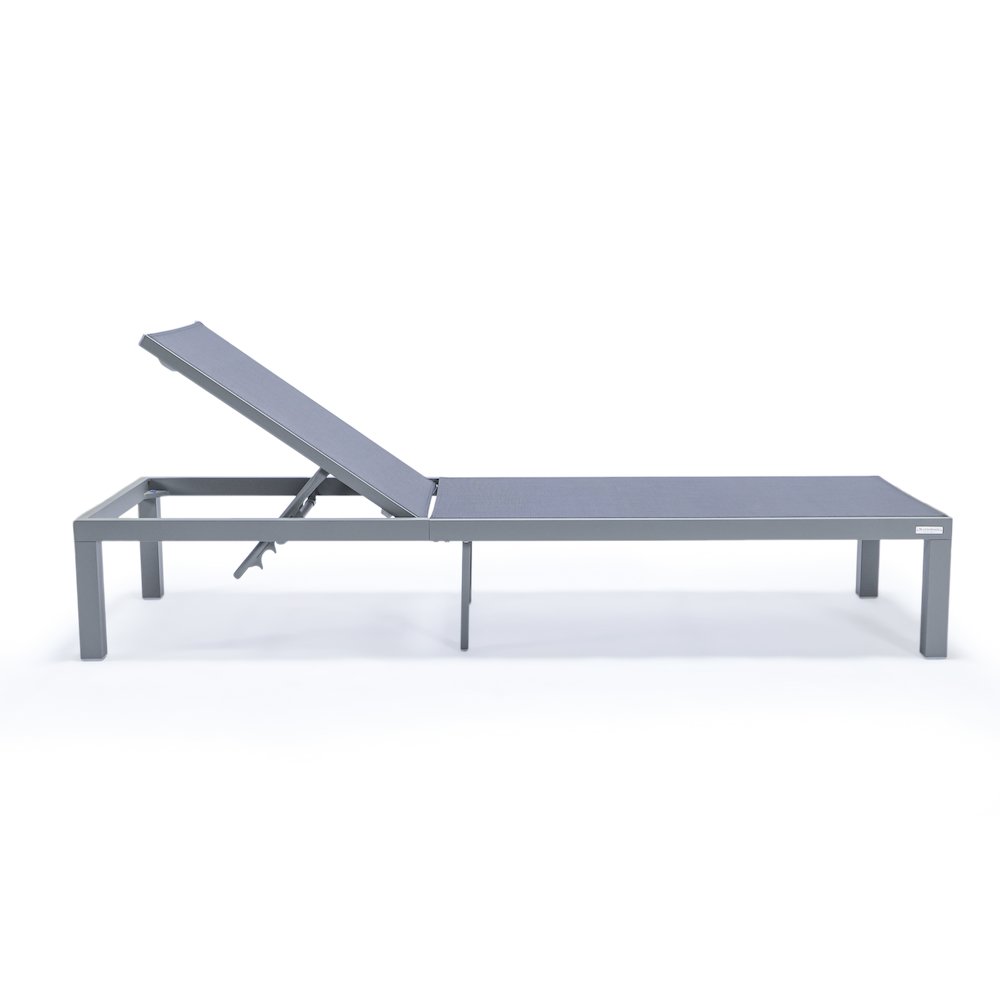 Marlin Patio Chaise Lounge Chair With Grey Aluminum Frame. Picture 14