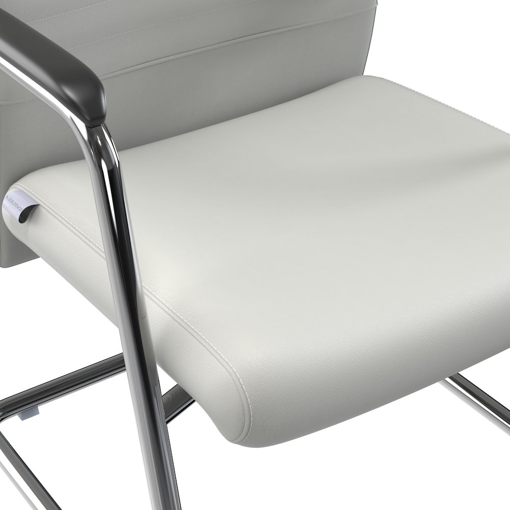 Aleen Series Guest Office Chair In White Leather. Picture 27