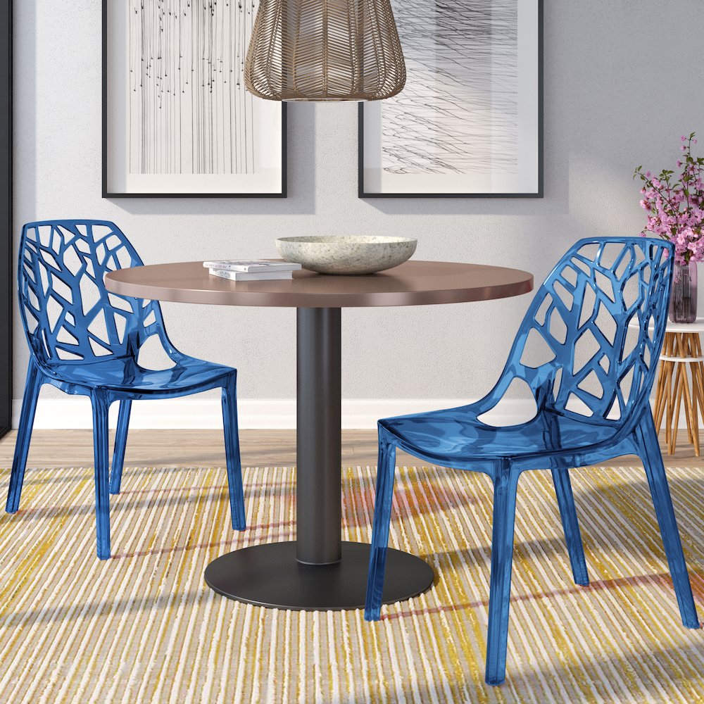 Cornelia Modern Spring Cut-Out Tree Design Stackable Dining Chair. Picture 2