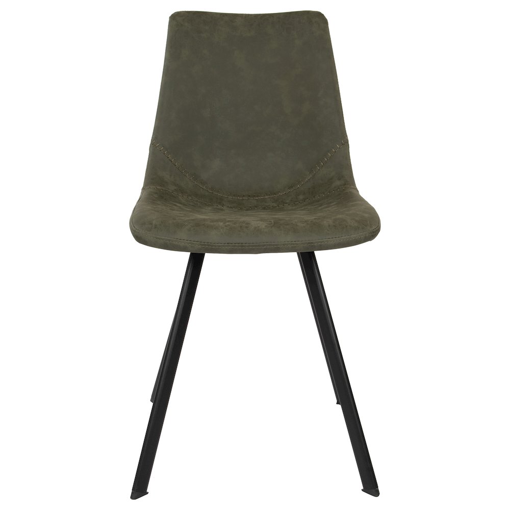 Markley Modern Leather Dining Chair With Metal Legs Set of 2. Picture 5
