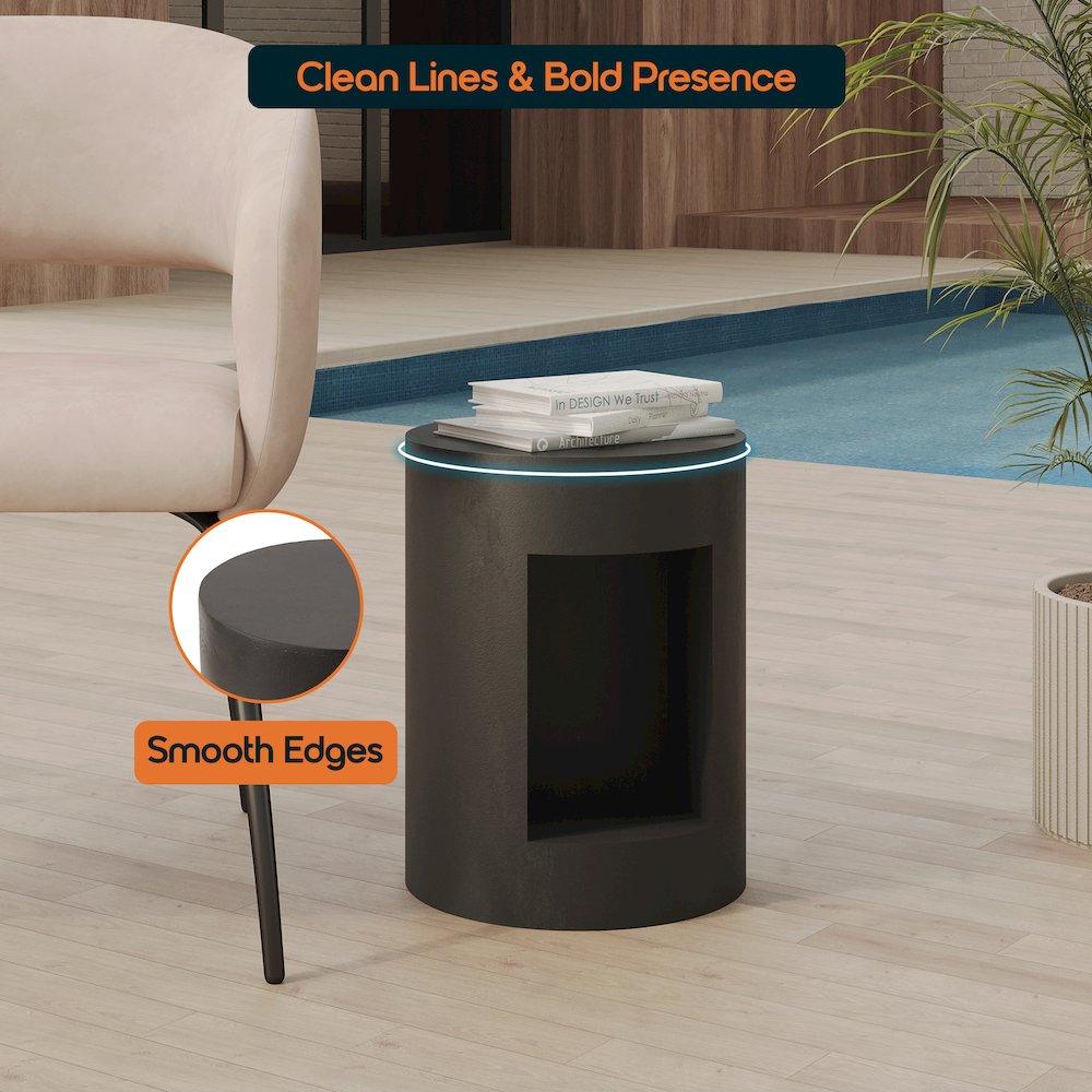 Modern Side End Table Nook Series In Black. Picture 9