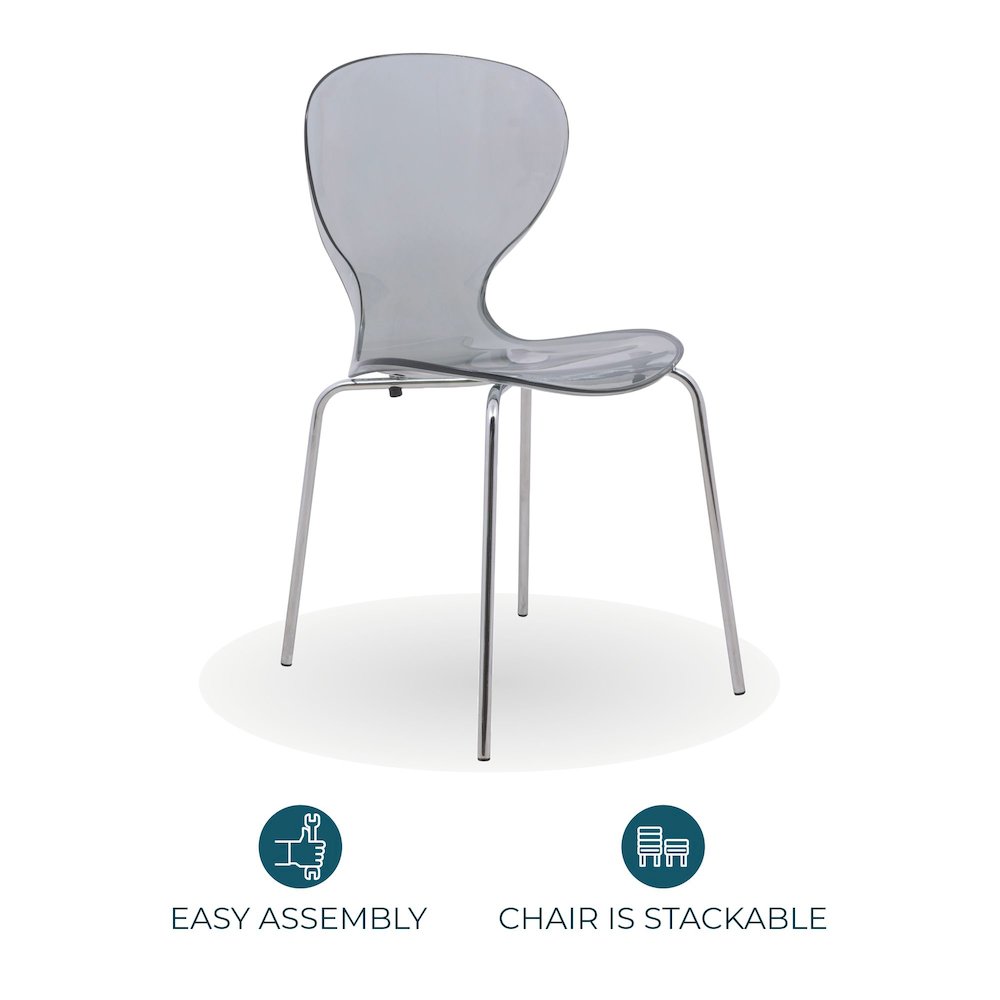 Modern Oyster Transparent Side Chair. Picture 19